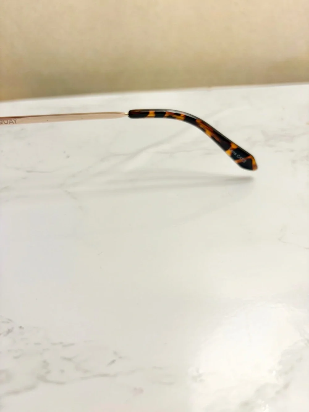 Quay Australia Gold Frame Sunglasses with Orange Gradient Lenses